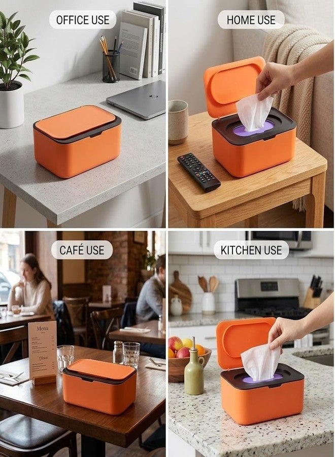 Mishrit Multipurpose Wet Wipe Holder Case with Lid, Dust Proof Dispenser for Dining Table Decor, Car Dashboard, Bathroom, Travel Organizer - Image 2