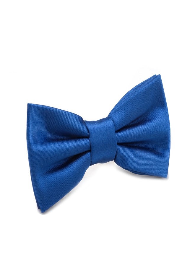 fortunatever Boys Solid Pre-tied Bow Ties,Royal Blue Adjustable Tuxedo Bowtie For Boy With Multiple Colors+Pocket Square (11''-18'') - Image 2
