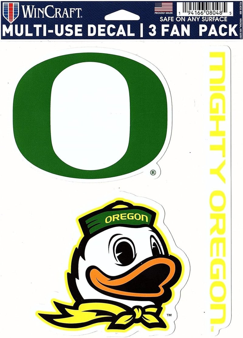 WinCraft Wincraft NCAA Oregon Ducks Decal Multi Use Fan 3 Pack Team Colors One Size 