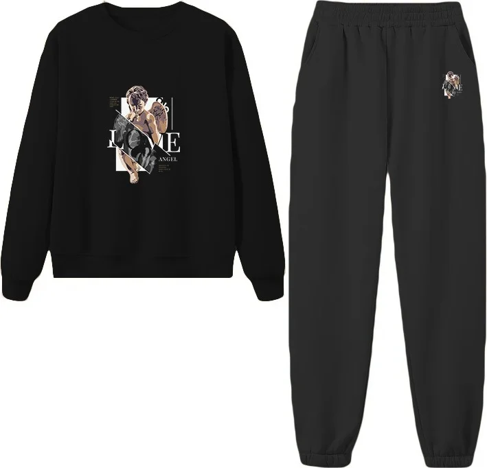DogFish Tracksuit Lovewhatyoudostreetwear Printed Plus Size Bottom Top Set