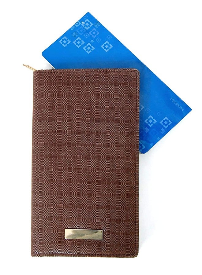 Pareek 3D (Brownish with 3D Shades) Multiple Cheque Book Holder/Card Holder/passbook Carrier/and Lots More Color (Ethnic Brownish) Set of 1 - Image 2