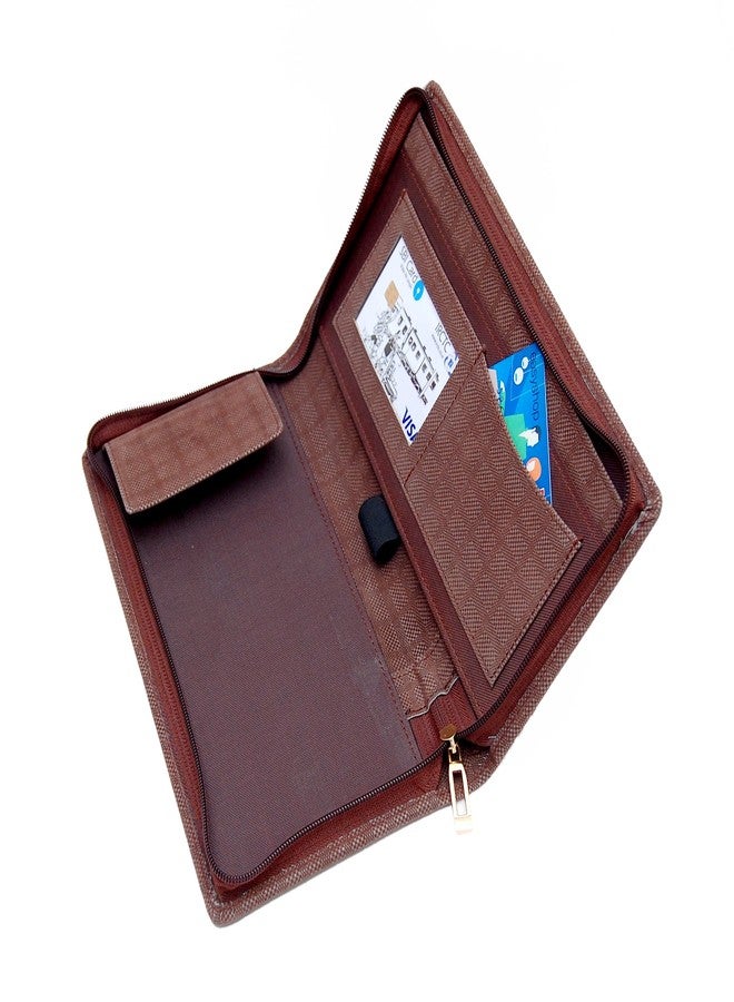 Pareek 3D (Brownish with 3D Shades) Multiple Cheque Book Holder/Card Holder/passbook Carrier/and Lots More Color (Ethnic Brownish) Set of 1 - Image 4
