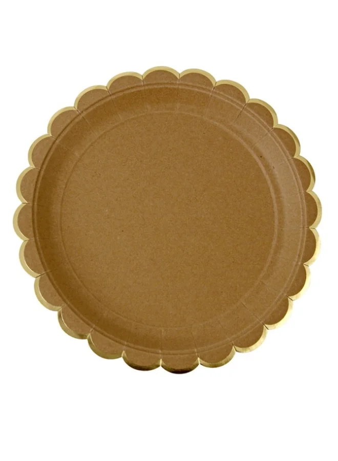 Meri Meri Natural Scollop Edge LG Plates 9 x 9inch