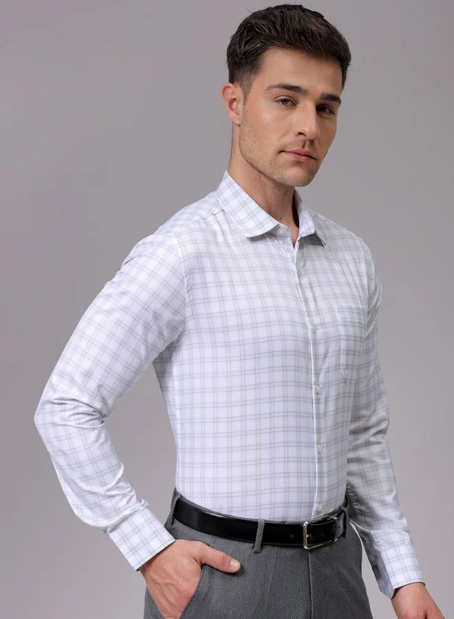 The Indian Garage Co Men Slim Fit Striped Full Sleeves Cutaway Collar Formal Shirt