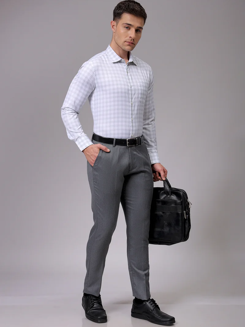 The Indian Garage Co Men Slim Fit Striped Full Sleeves Cutaway Collar Formal Shirt