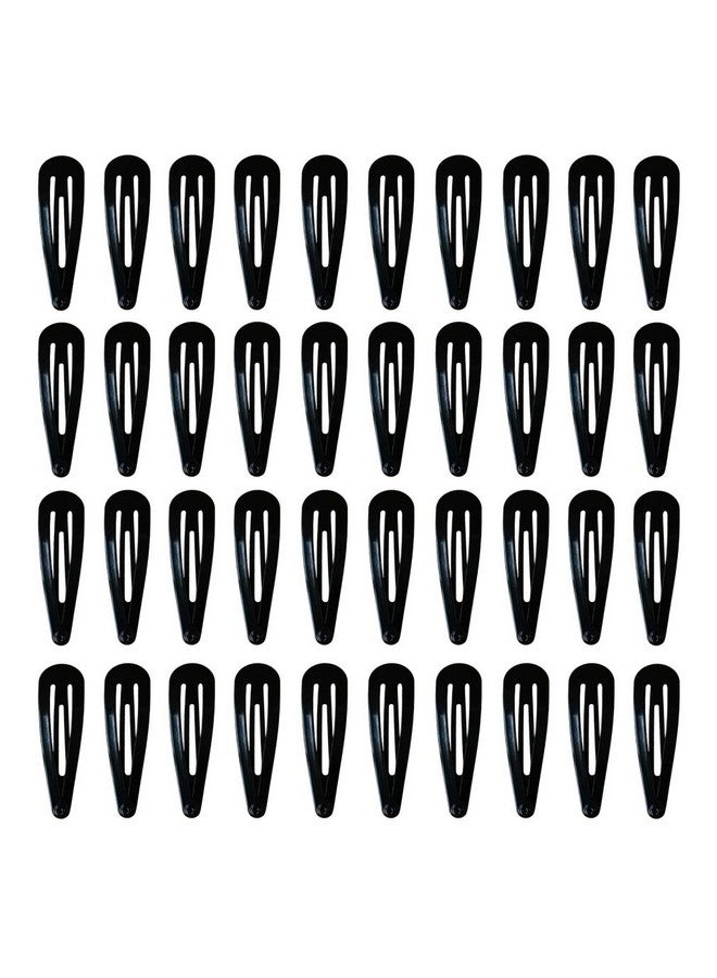 PIDOUDOU 40 Pack Black 2 Inch Barrettes Women Metal Snap Hair Clips Accessories - Image 1