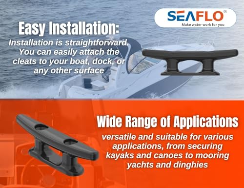 SEAFLO 3" Boat Cleat Black Nylon Dock Cleat Kayak Cleat(3", 4-Pack) - Image 5
