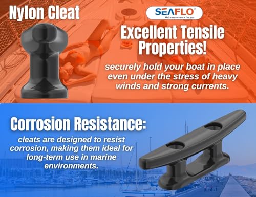 SEAFLO 3" Boat Cleat Black Nylon Dock Cleat Kayak Cleat(3", 4-Pack) - Image 4