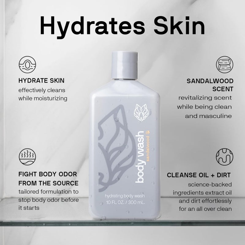 Black Wolf Salicylic Acid Body Wash for Men, 1 Liter - Men's Acne Body Wash - Charcoal Helps Reduce Acne Breakouts & Cleanse Your Skin - Full Coverage & Deep Clean Treatment - Men's Bodywash - Image 3