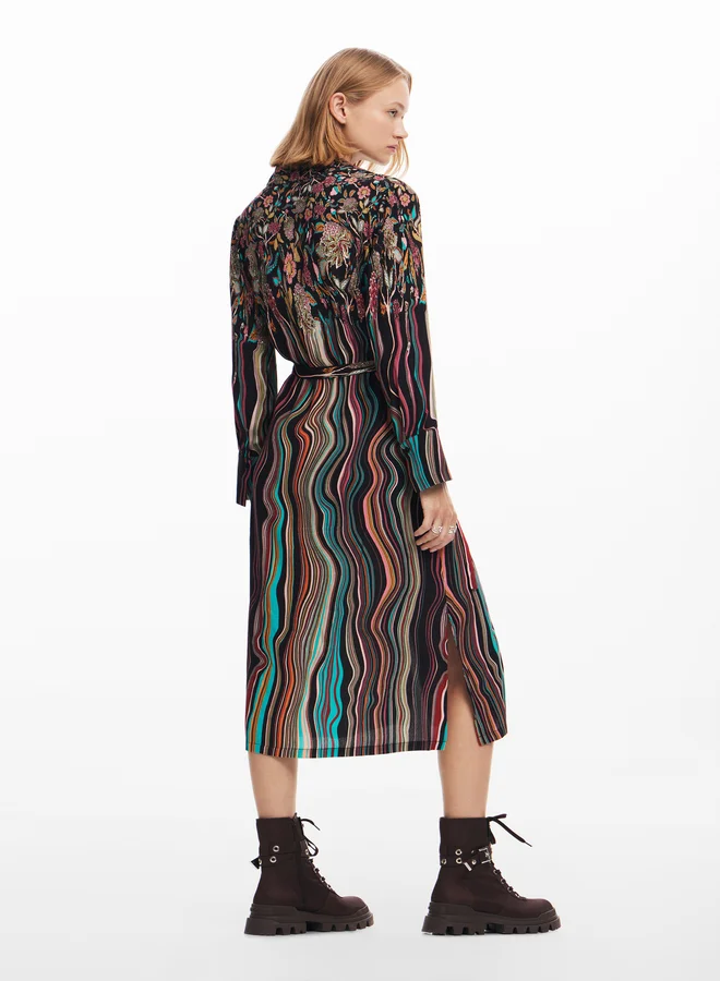 DESIGUAL Printed Midi Dress