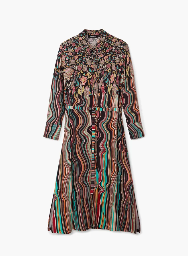 DESIGUAL Printed Midi Dress