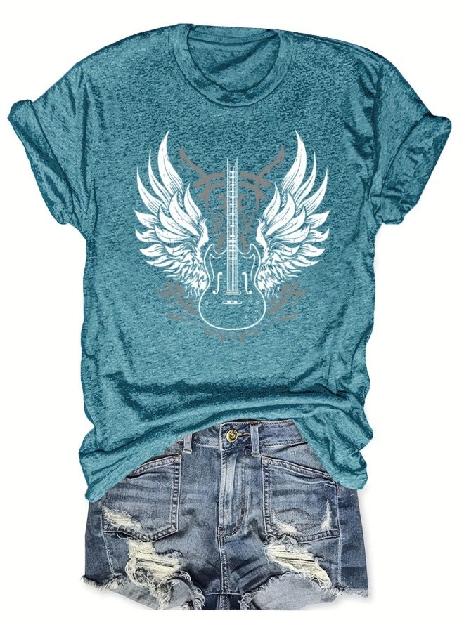 Women's Short-sleeved T-shirt Top Summer Letter Print Round Neck Loose Short-sleeved T-shirt Top