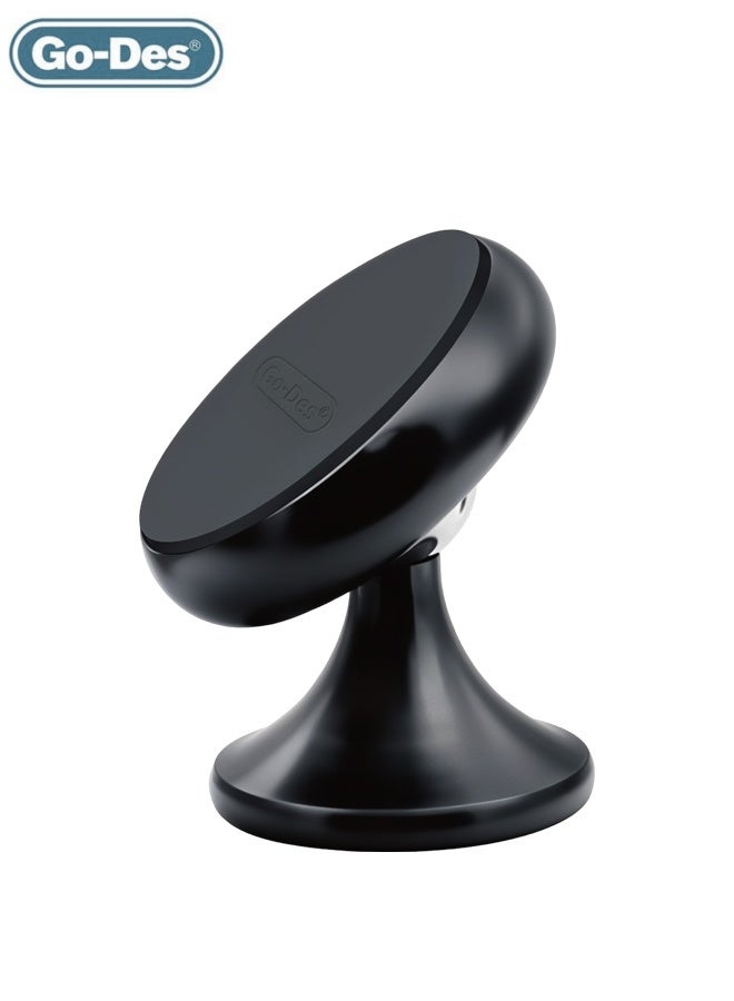 جو-ديز حامل هاتف السيارة المغناطيسي GO-DES GD-HD618 - حامل صغير للوحة القيادة يدور 360 درجة مع مغناطيس N52، قاعدة لاصقة قوية، هيكل معدني، ملاءمة عالمية - Image 1