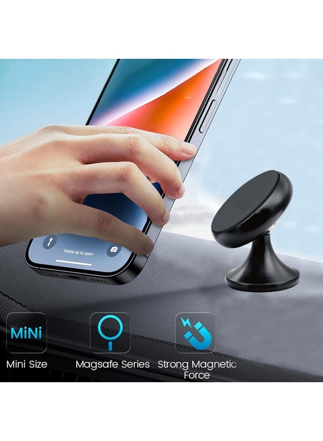 جو-ديز حامل هاتف السيارة المغناطيسي GO-DES GD-HD618 - حامل صغير للوحة القيادة يدور 360 درجة مع مغناطيس N52، قاعدة لاصقة قوية، هيكل معدني، ملاءمة عالمية - Image 5