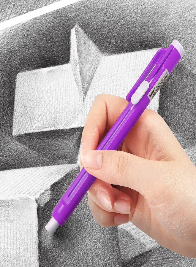Hutou Retractable Mechanical Eraser Pen, Pen-Style Erasers Assorted Color, 5 Pack - Image 5