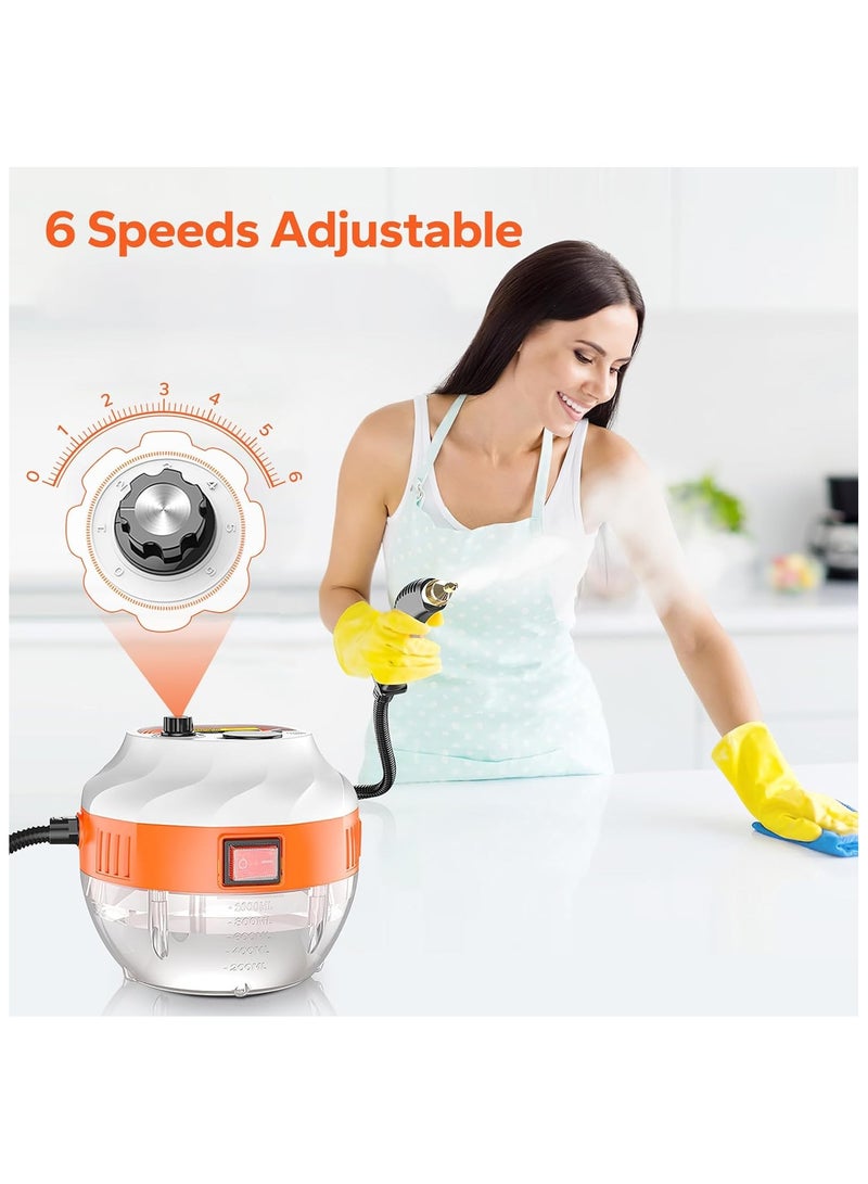 ارواق منظف ​​بالبخار بقدرة 3800 واط، منظف بالبخار المضغوط بدرجة حرارة عالية مع 3 رؤوس فرشاة، منظفات بخار محمولة للمطبخ والحمام والسجاد والسيارة والبلاط - Image 3