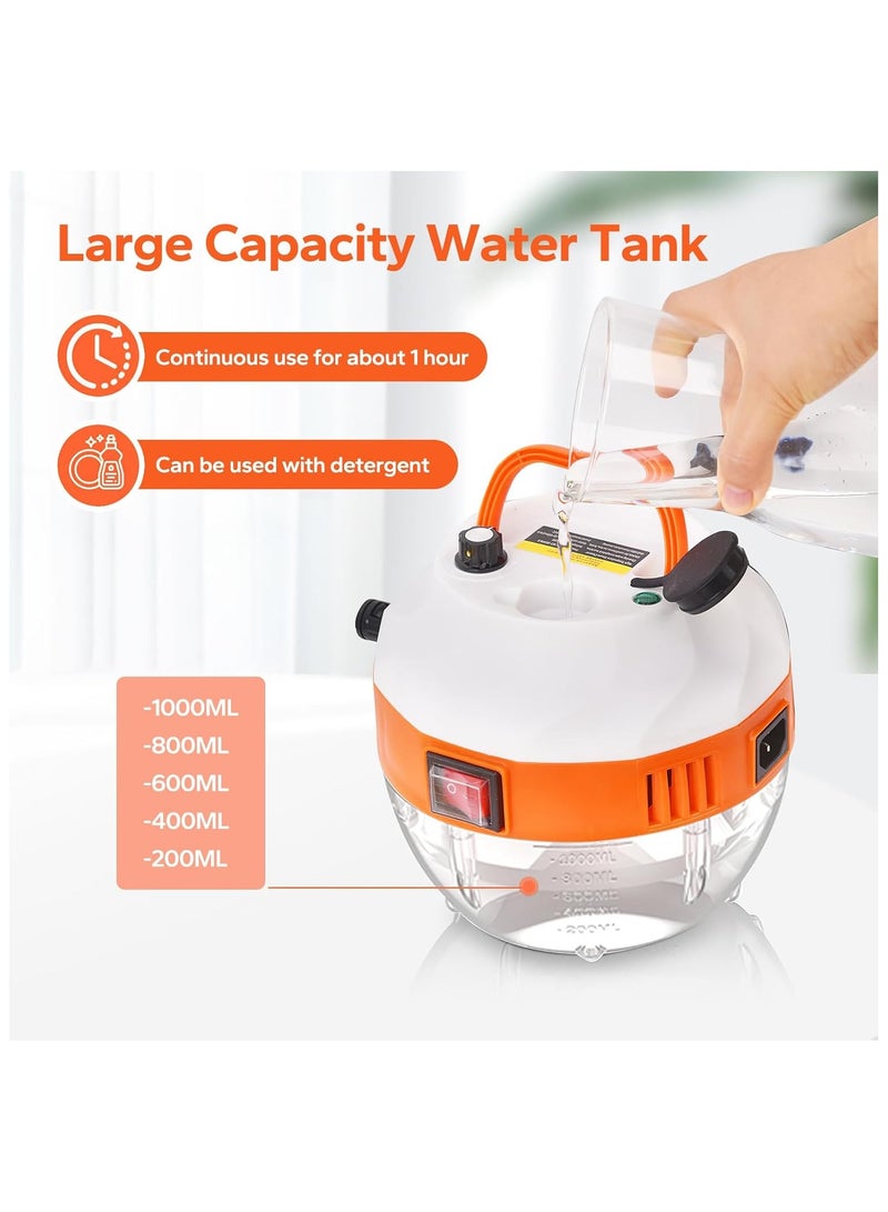 ارواق منظف ​​بالبخار بقدرة 3800 واط، منظف بالبخار المضغوط بدرجة حرارة عالية مع 3 رؤوس فرشاة، منظفات بخار محمولة للمطبخ والحمام والسجاد والسيارة والبلاط - Image 4