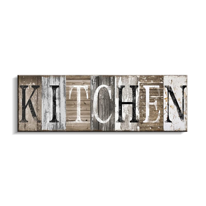 Pinetree Art Rustic Farmhouse Kitchen Wall Decor Canvas Prints Kitchen Signs Wall Decor (With Solid Wood Inner Frame) - Image 2