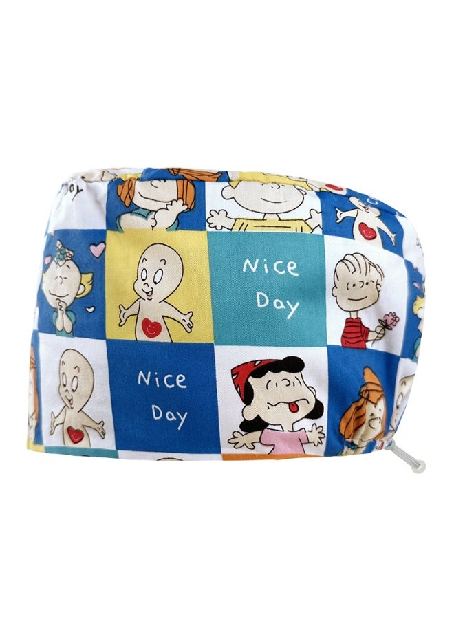 NIBEMINENT Nice-looking Printing Doctor Hat Surgical Cap for Long Hair Classic Nurse Baotou Caps Women Men Sweat-absorbent Towel Scrub Hat