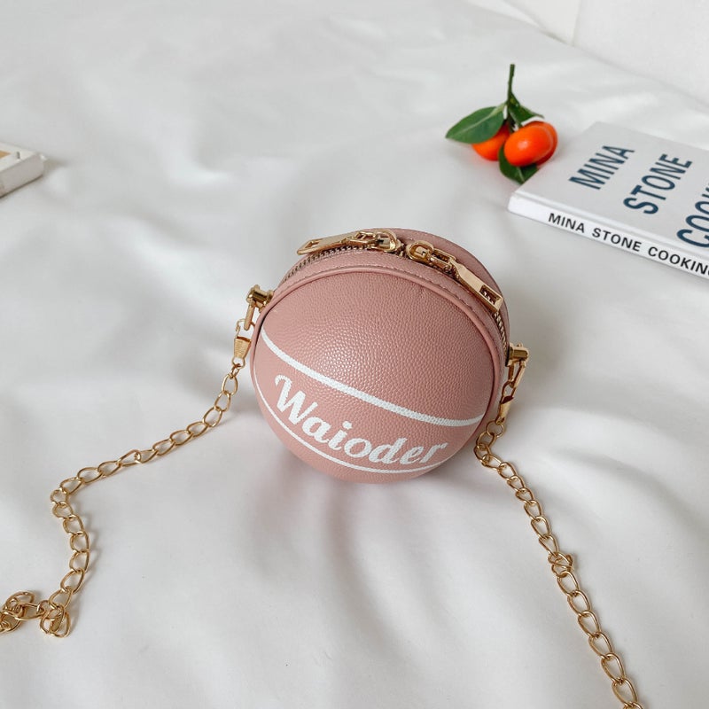 Trendy Kids Coin Purse Mini Basketball Bag Pink