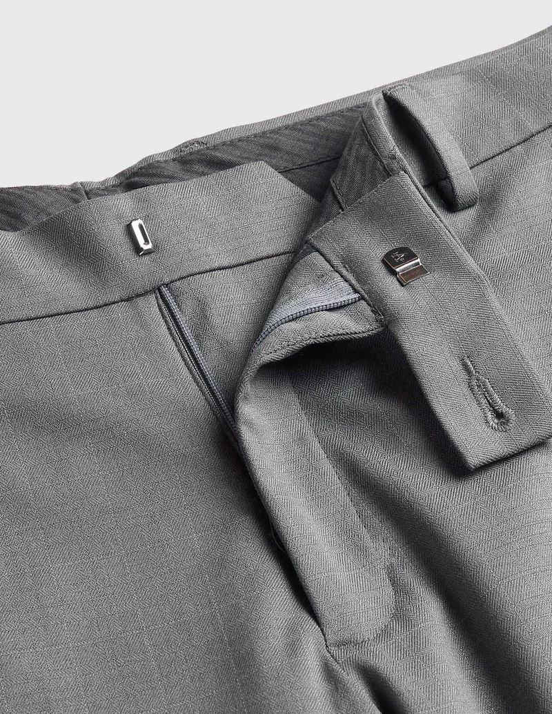 Arrow Grey Checked Hudson Regular Fit Trousers for Men | Best Price UAE