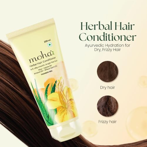 Moha Herbal Hair Conditioner with Aloe Vera, Jojoba, Almond & Olive Oil for Soft, Silky, Smooth & Tangle-Free Hair | Ayurvedic Hydration for Dry & Frizzy Hair | Locks in Moisture, Repairs and Nourishes Deeply & Adds Natural Shine | Conditioner for Men & Women to Breakage-Free & Strengthen Hair – 200 ml (PACK OF 1) - Image 2