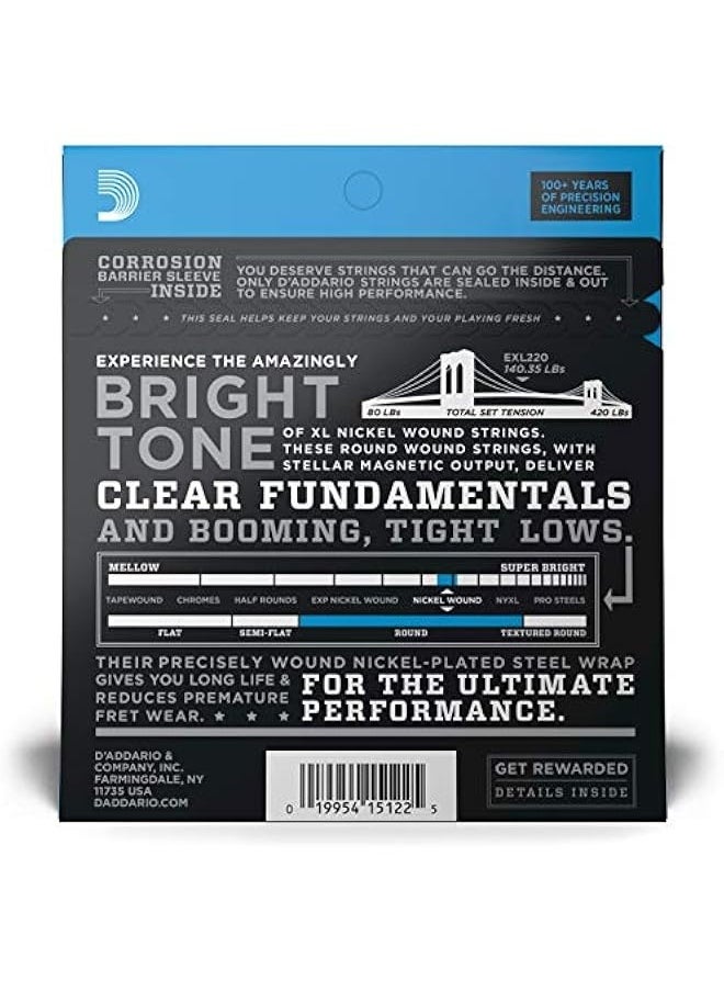 D'Addario Bass Guitar Strings - XL Nickel Bass Strings - EXL220 - Perfect Intonation, Consistent Feel, Powerful Durability - For 4 String Bass Guitars - 40-95 Super Light, Long Scale  - Image 2