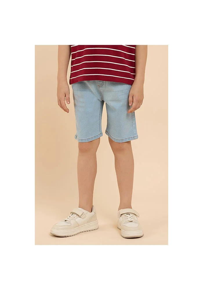 R&b Washed Denim Shorts with Drawstring Waist