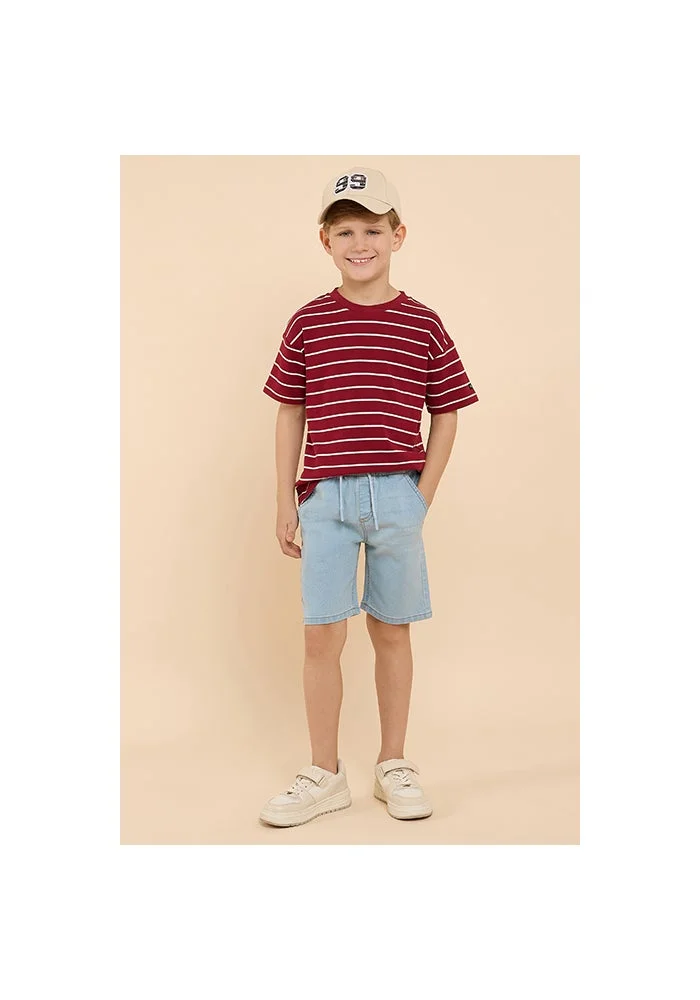 R&b Washed Denim Shorts with Drawstring Waist