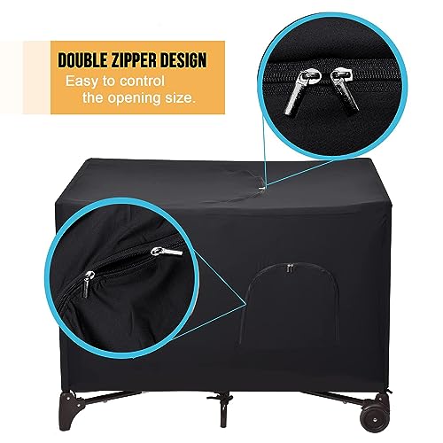 Funvalley Surperfect Blackout Crib Canopy Cover Stretchy Breathable Travel Netting Tent and Shade Stretch Up to 40"×30" for Indoor and Outdoor Children's Sleep Safety (Black) - Image 4