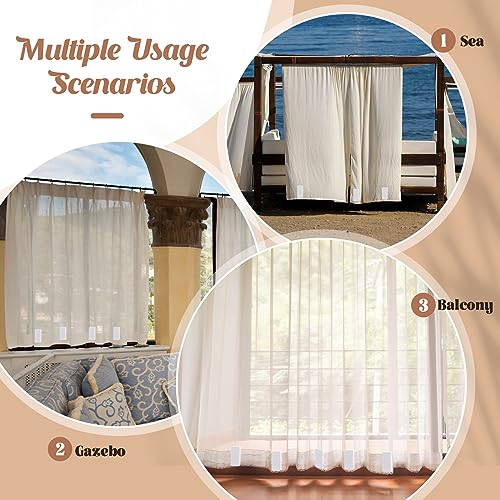 Copkim أوزان ستائر خارجية مغناطيسية من كوبكيم 16 قطعة مقاومة للماء لتزيين المنزل، الحمام، الدش، بطانة، علم، مفرش طاولة لإيقاف الرياح (أبيض) - Image 5