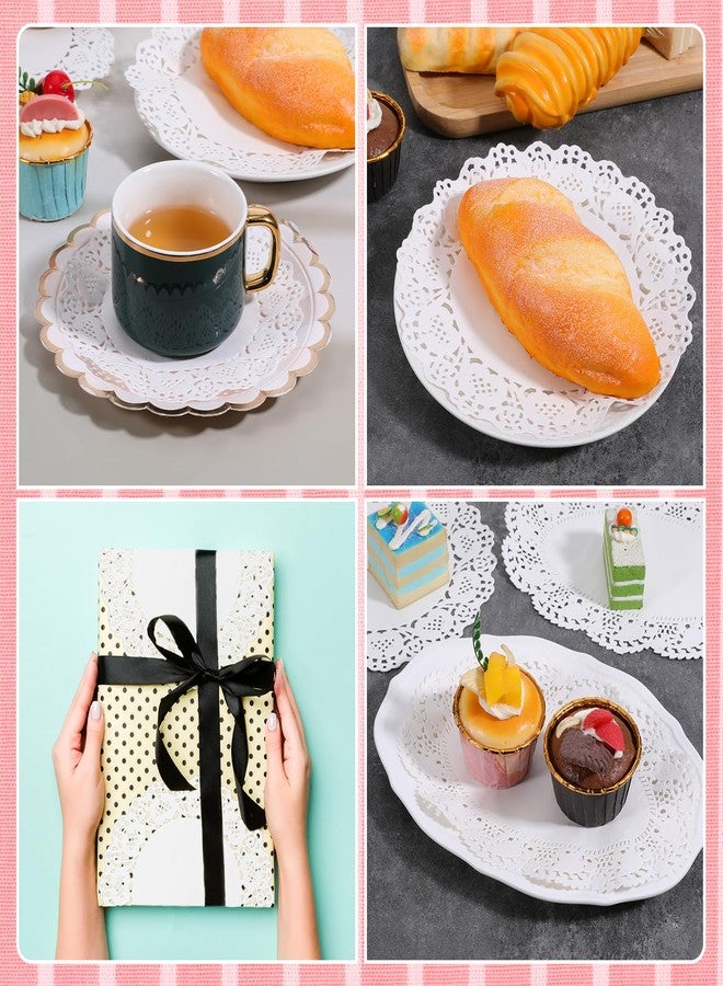 Exclaith 150 PCS White Paper Doily Paper Doilies Assorted Sizes Doilies for Dessert Trays Disposable Lace Round Rectangle Doily Placemats for Tables Party Craft Wedding Birthday Cakes Tableware Decorations - Image 3