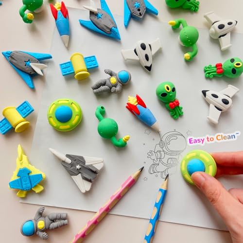Kaemi 30 Pcs Space Erasers Desk Pets for Kids Classroom Prizes Fun Cool 3D Puzzle Erasers Bulk Mini Cute Pencil Eraser Pals Toys for Party Favors Treasure Box Goodie Bag Stuffers - Image 5