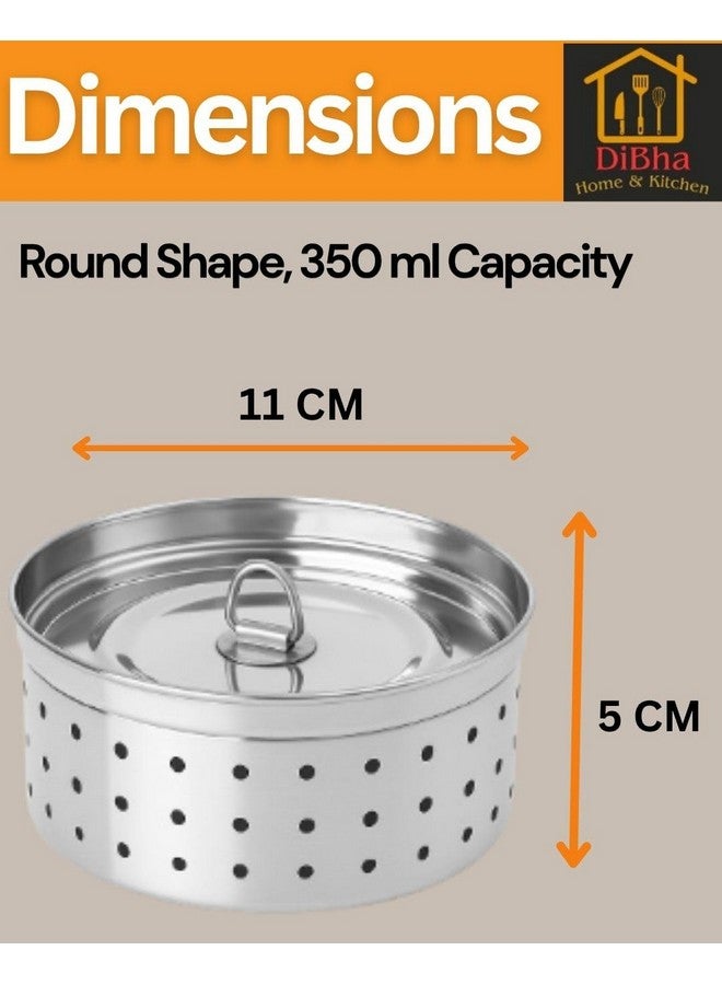 DiBha Stainless Steel Round Shape Paneer Cheese, Tofu, Sprouts Maker Mould Color - Steel (Set of 1, 350 ml), Silver - Image 4