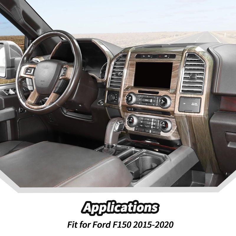 JeCar 16PCS Wood Grain Interior Trim Kit Fit for Ford F150 2015-2020 Interior Accessories - Image 5