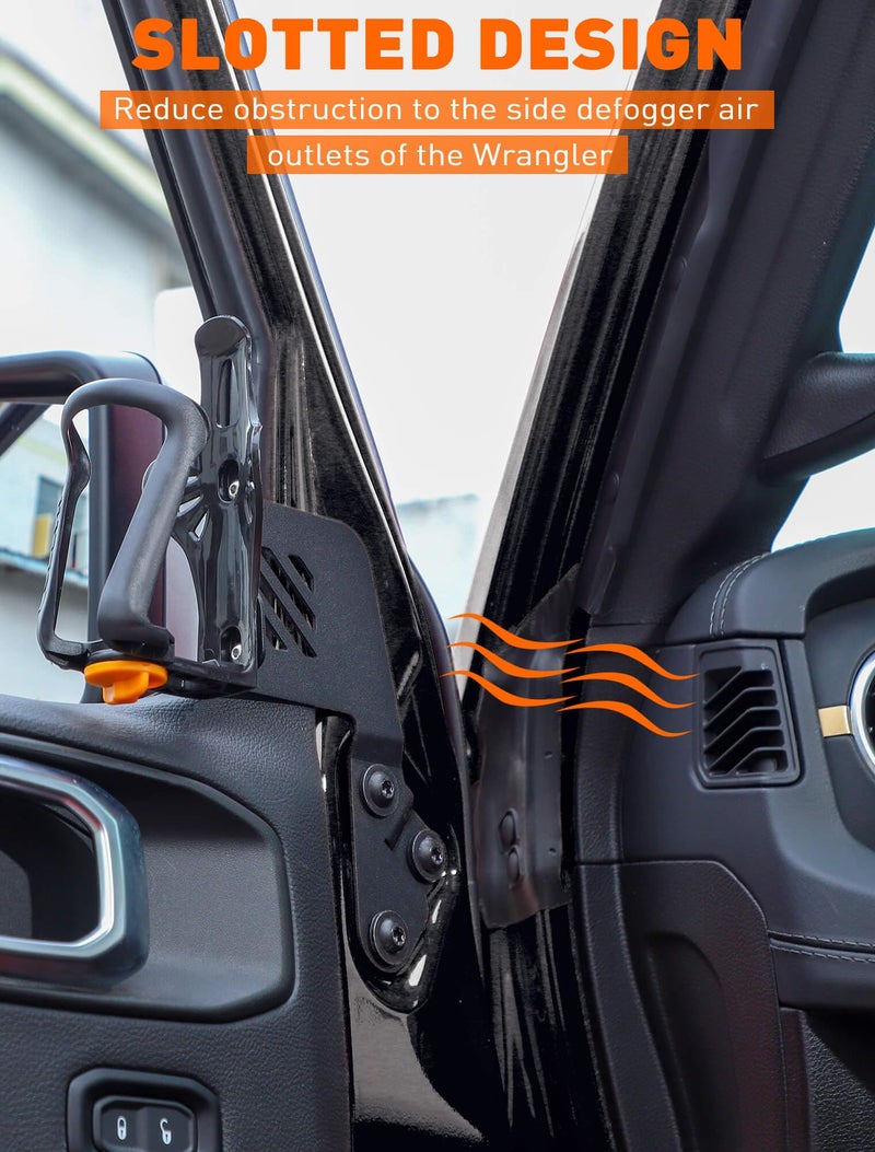Savadicar Door Cup Holder Compatible with Jeep Wrangler (JL) & Gladiator (JT) 2018-2025, Fit Standard Bottles 2.2 to 3.1 Inch, Extension Accessories for Jeep, Left Side, Black - Image 4
