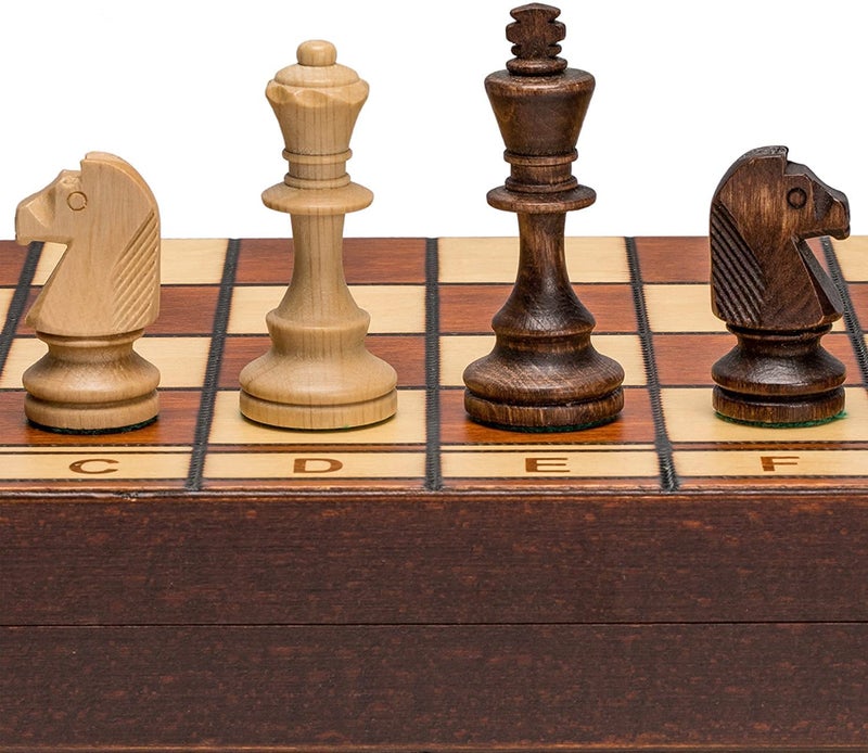 Wegiel Handmade Jowisz Professional Tournament Chess Set - Wooden 16 Inch Folding Board with Felt Base & Hand Carved Chess Pieces - Compartment Inside The Board to Store Each Piece - Image 3