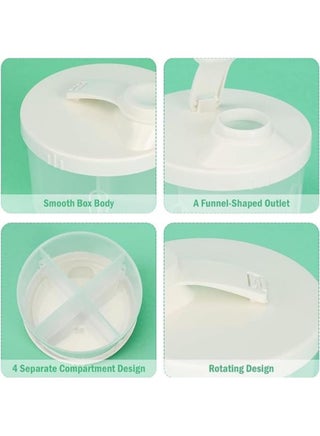 موزع حليب الاطفال اثناء التنقل، حاوية حليب دوارة من اربعة اقسام مضادة للانسكاب لتخزين مسحوق الحليب والوجبات الخفيفة، للرضع الصغار والسفر في الهواء الطلق، ابيض - view 2