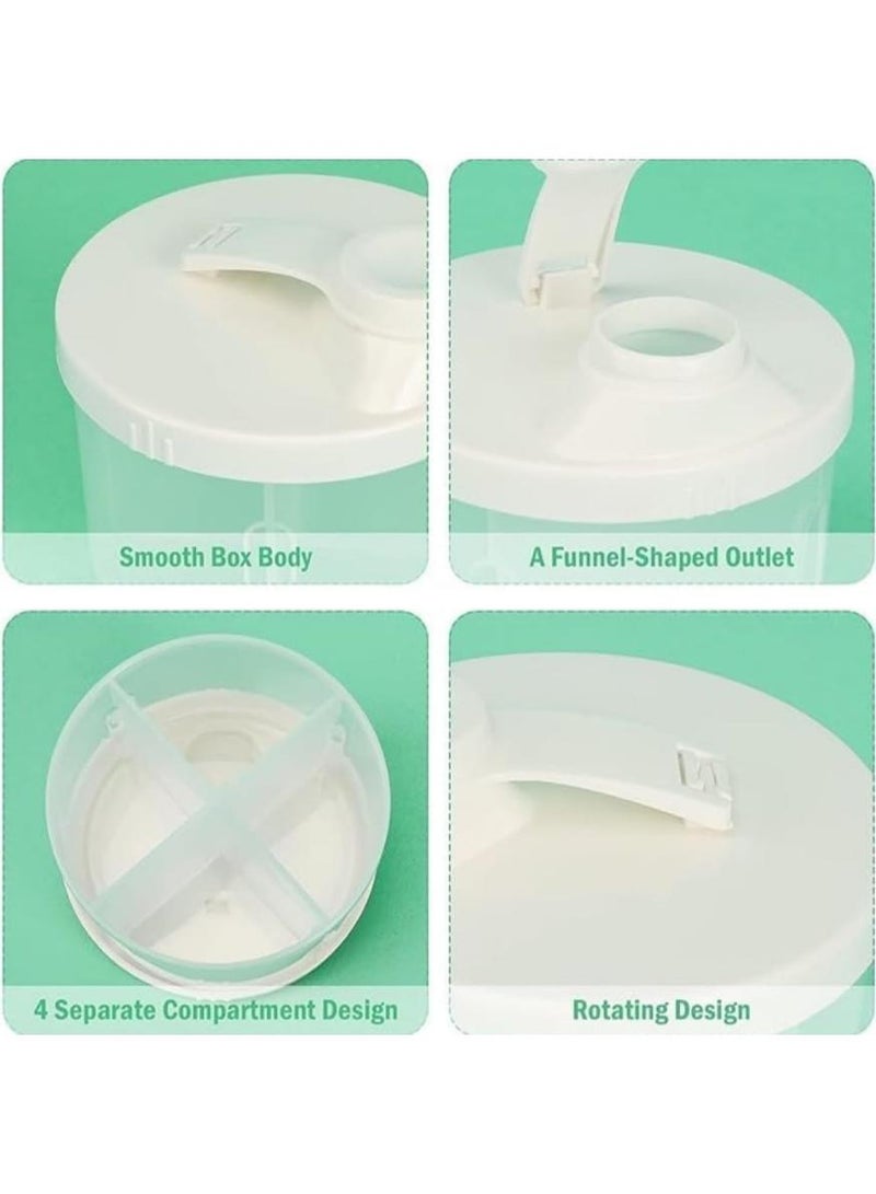 بيبي لاند موزع حليب الاطفال اثناء التنقل، حاوية حليب دوارة من اربعة اقسام مضادة للانسكاب لتخزين مسحوق الحليب والوجبات الخفيفة، للرضع الصغار والسفر في الهواء الطلق، ابيض - Image 2