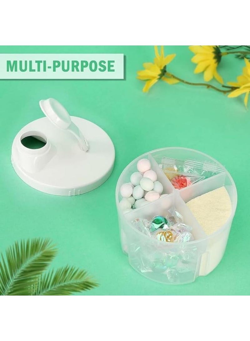 بيبي لاند موزع حليب الاطفال اثناء التنقل، حاوية حليب دوارة من اربعة اقسام مضادة للانسكاب لتخزين مسحوق الحليب والوجبات الخفيفة، للرضع الصغار والسفر في الهواء الطلق، ابيض - Image 3