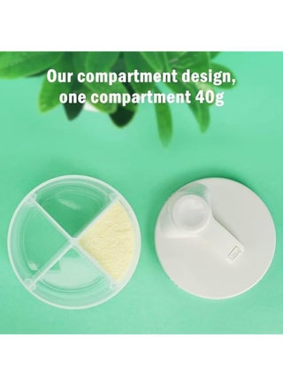 موزع حليب الاطفال اثناء التنقل، حاوية حليب دوارة من اربعة اقسام مضادة للانسكاب لتخزين مسحوق الحليب والوجبات الخفيفة، للرضع الصغار والسفر في الهواء الطلق، ابيض - view 5