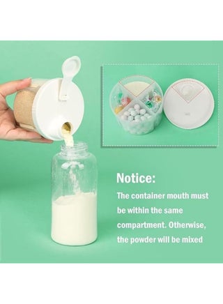 موزع حليب الاطفال اثناء التنقل، حاوية حليب دوارة من اربعة اقسام مضادة للانسكاب لتخزين مسحوق الحليب والوجبات الخفيفة، للرضع الصغار والسفر في الهواء الطلق، ابيض - view 4
