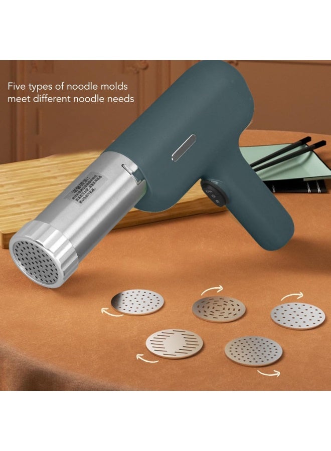 كيمايا ماكينة صنع المعكرونة الكهربائية، ماكينة صنع المعكرونة والنودلز الأوتوماتيكية مع 5 أشكال مختلفة لمخرج المعكرونة وكوب قياس، ماكينة صنع الرامن اللاسلكية المحمولة للاستخدام المنزلي - Image 2