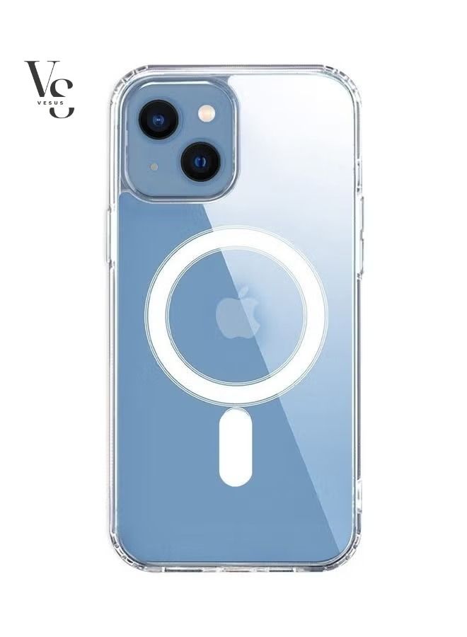 vesus Apple iPhone 14 Clear MagSafe Case Transparent Magnetic Shockproof Cover Wireless Charging Compatible 6.1 inch Clear  - Image 1