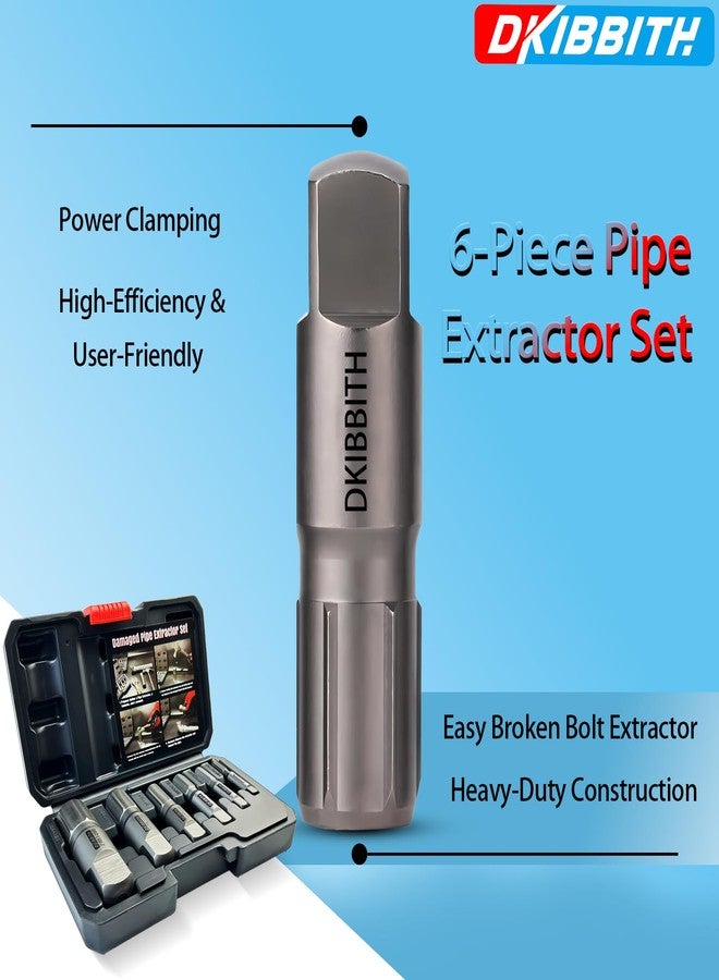 DKIBBITH Pipe Extractor Set, 6-Piece Heavy Duty Steel Broken Pipe Extractors for Removing Damaged Threaded Pipes & Fittings from 1/8" to 1", with Durable Storage Case, Ideal Tools for Plumbers Mechanics DIY - Image 4