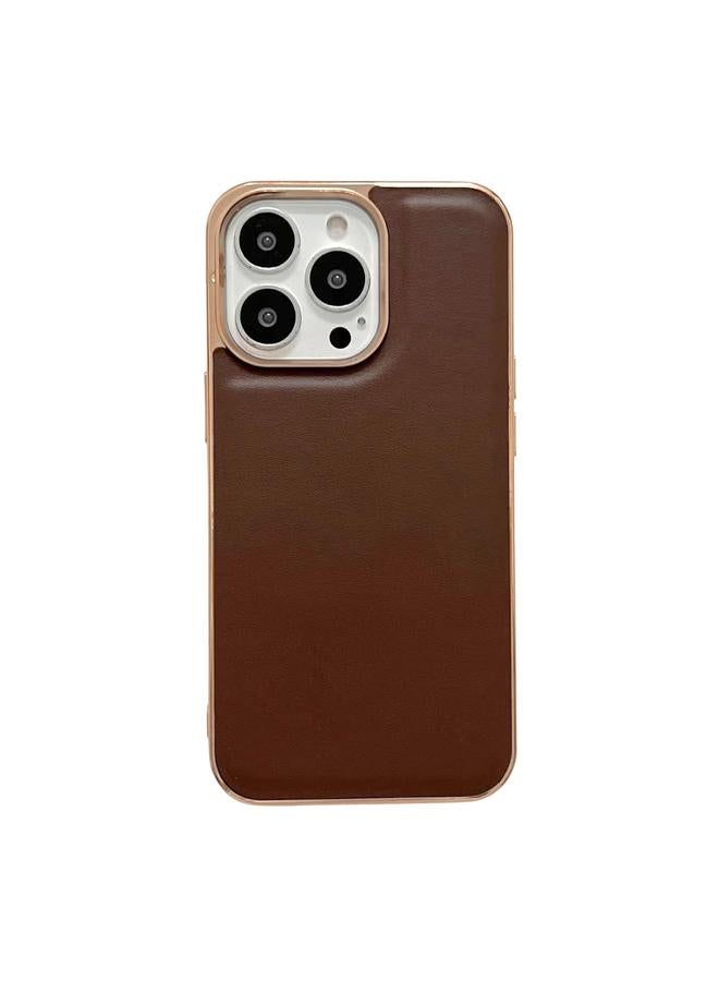 S-TOP Case For iPhone 13 Pro Max Genuine Leather Xiaoya Series Nano Electroplating Phone Case - Image 1