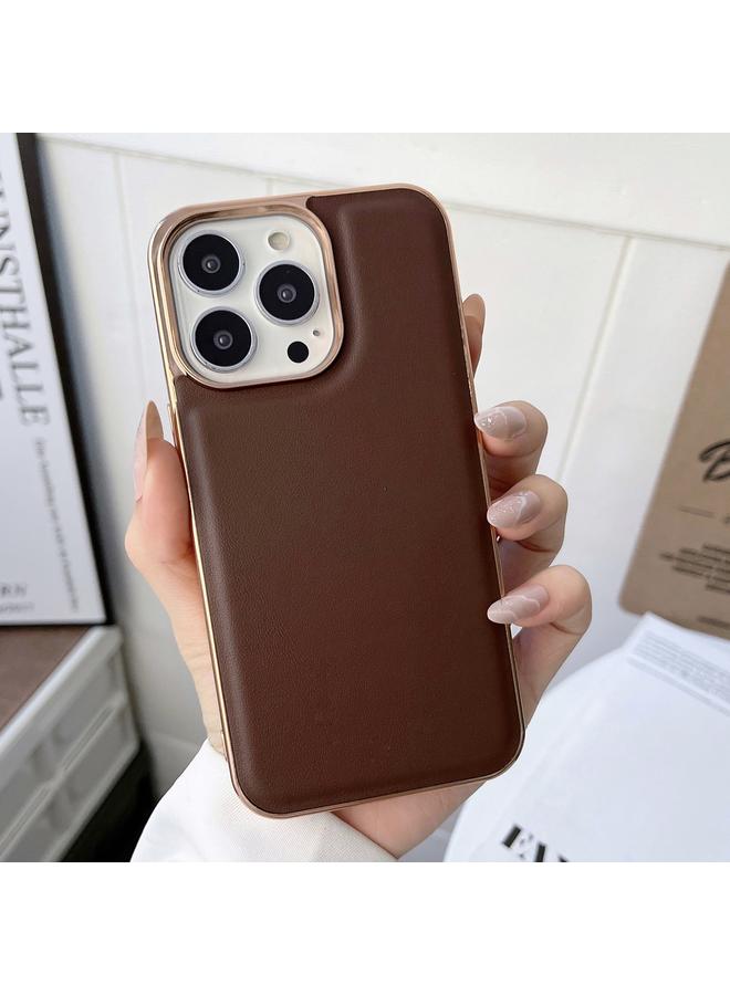 S-TOP Case For iPhone 13 Pro Max Genuine Leather Xiaoya Series Nano Electroplating Phone Case - Image 2