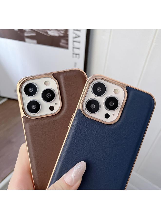 S-TOP Case For iPhone 13 Pro Max Genuine Leather Xiaoya Series Nano Electroplating Phone Case - Image 3