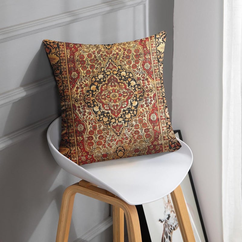 Britimes Throw Pillow Covers, Aztec Kilim Home Art Decor, 18 x 18 Inches Set of 2 Cushion Sofa Cases, Abstract Oil Painting Pillowcases for Bedroom, Living Room, Tribal Decorative, Turkish Ethnic - Image 2