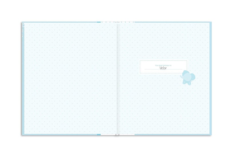 Lil Peach كتاب ذكريات الطفل ليل بيش للأعوام الخمسة الأولى - هدية تذكارية للأبوة الجديدة والمرتقبة 46 صفحة ملء باللون الأزرق - Image 5